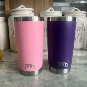 Yeti Pink and Purple Stainless Steel Tumblers